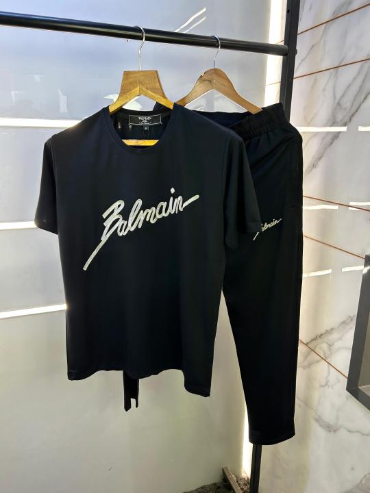 Balmai n Paris Black Imported Premium Track Suit With Brand Carry Bag F2574-BL