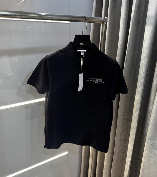 Lacost e Black Embroidery Logo Premium Polo T-Shirt