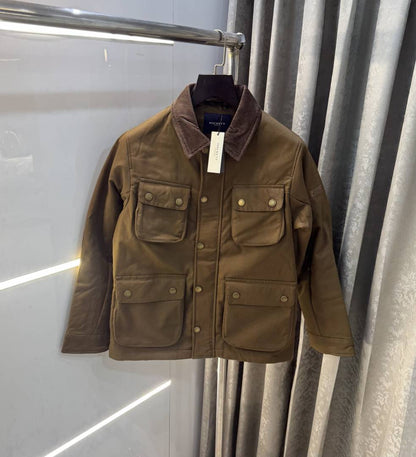 Hacke t London Dark Brown Imported Premium Bomber Jacket