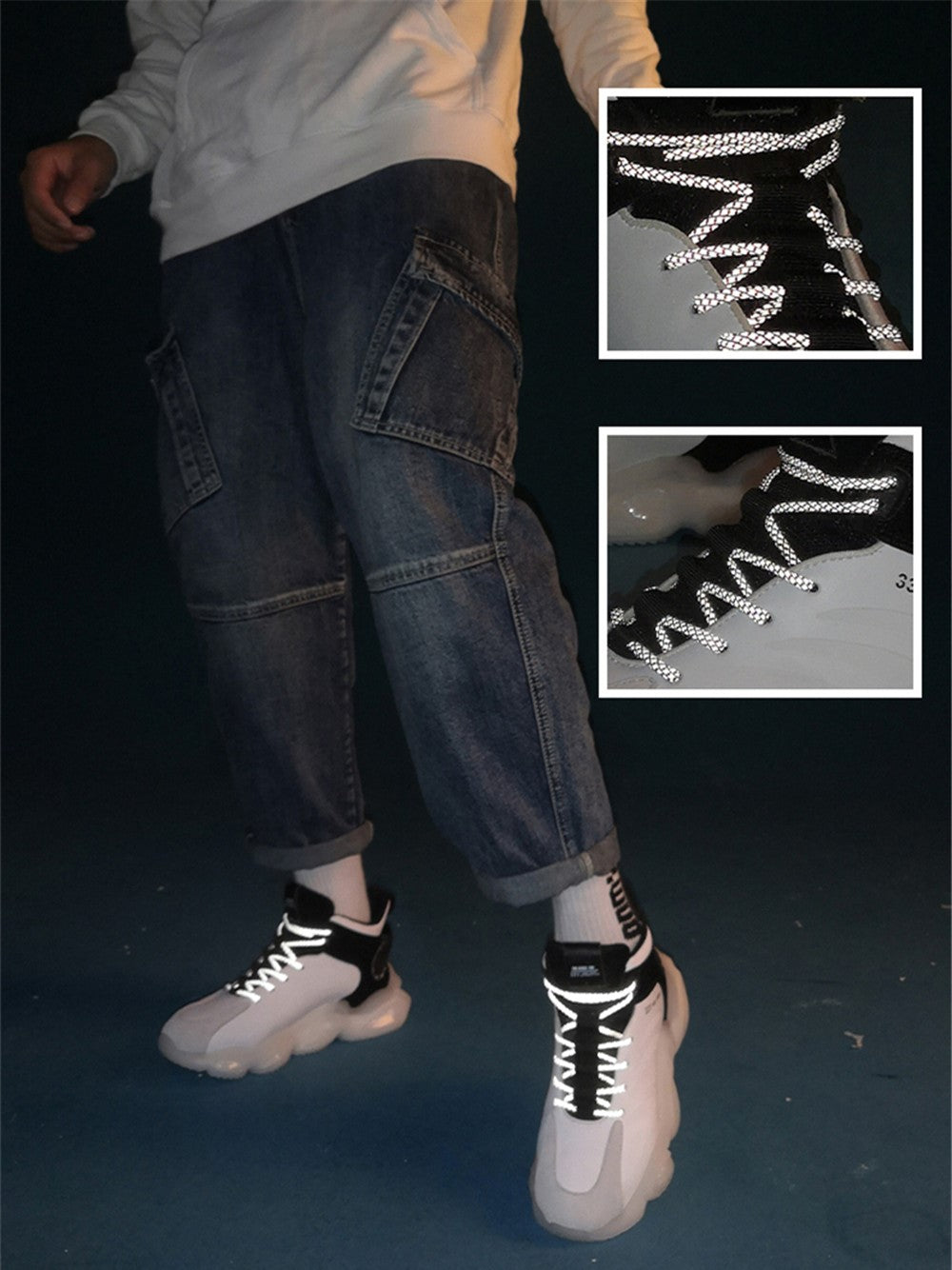 CUBICS Luxury Falcon Chunky High Top White Sneakers