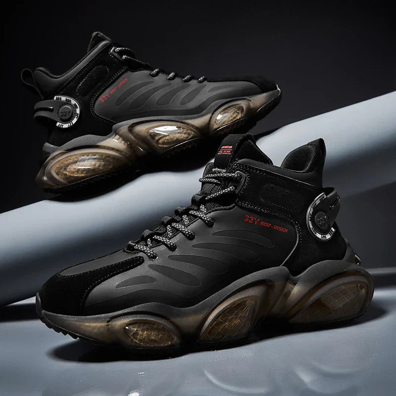 CUBICS Luxury Falcon Chunky High Top Black Sneakers