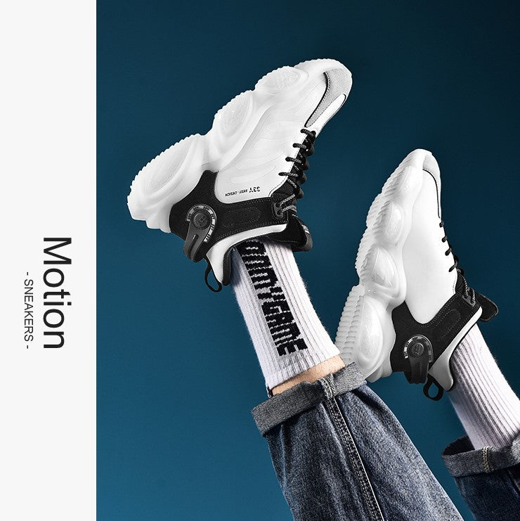 CUBICS Luxury Falcon Chunky High Top White Sneakers