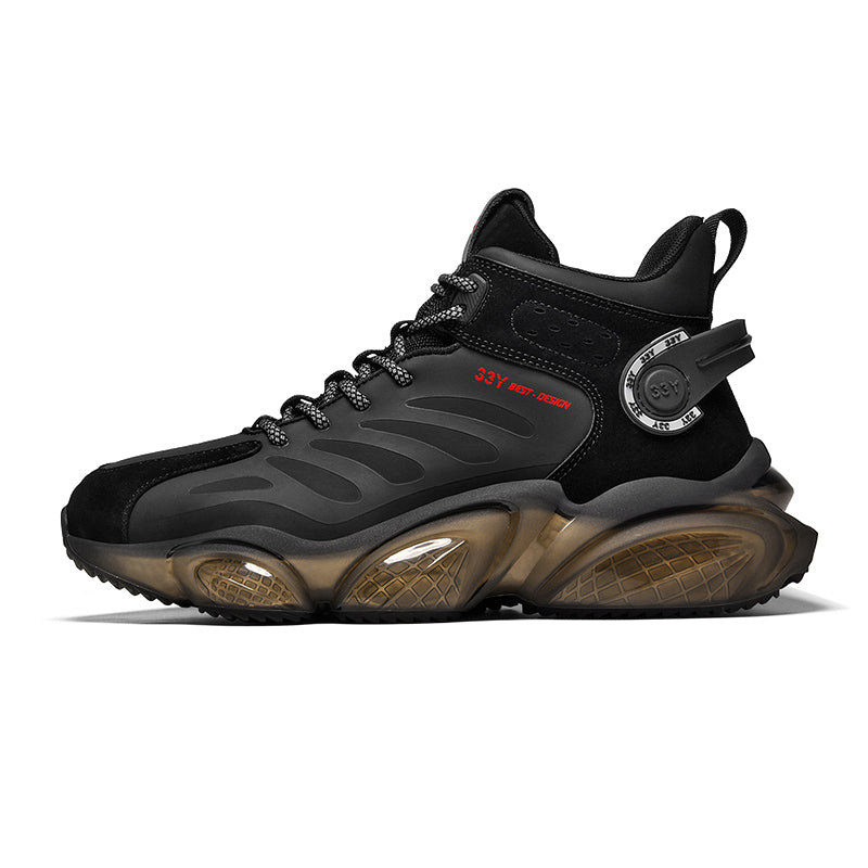 CUBICS Luxury Falcon Chunky High Top Black Sneakers