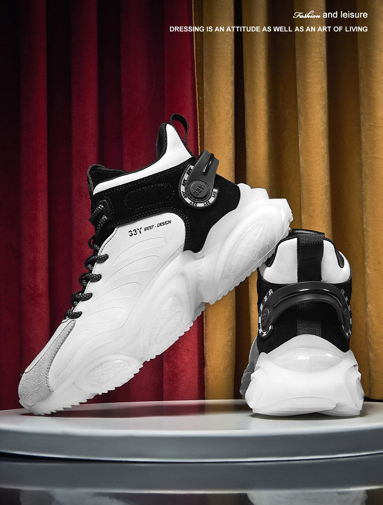 CUBICS Luxury Falcon Chunky High Top White Sneakers