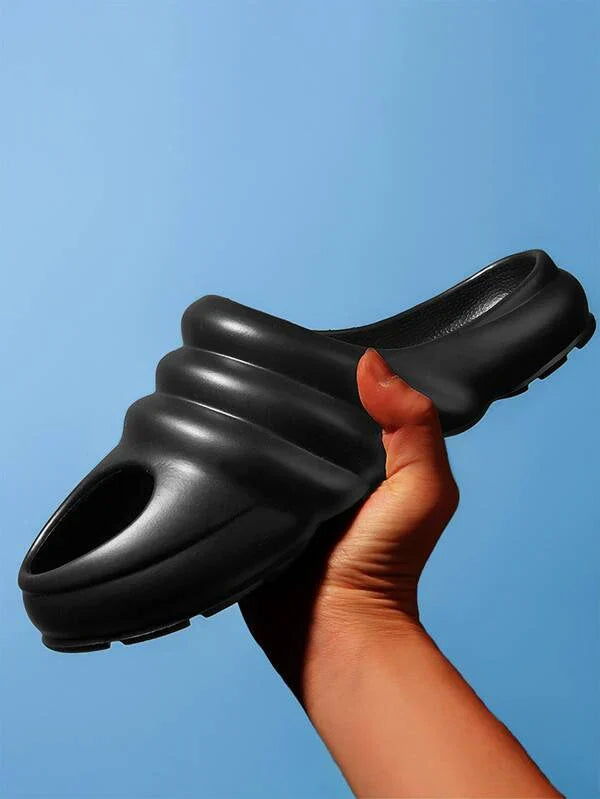 CUBICS Snail Cutout Foam Slides - Black