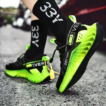 CUBICS Luxury Vortex Pivoted Dynamics Sneakers - Black Neon